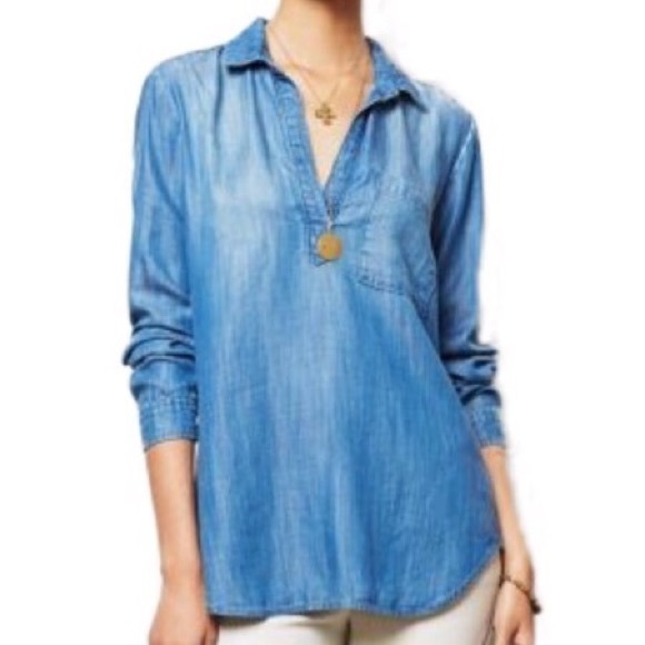 cloth & stone Tops - Cloth & Stone | chambray long sleeve top SMALL
